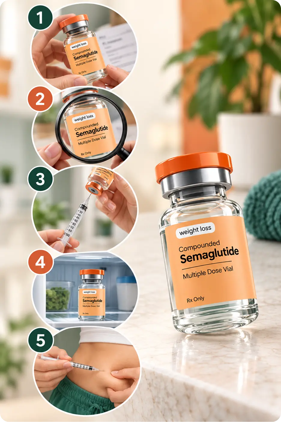 Step-by-step guide to preparing and using the compounded semaglutide vial