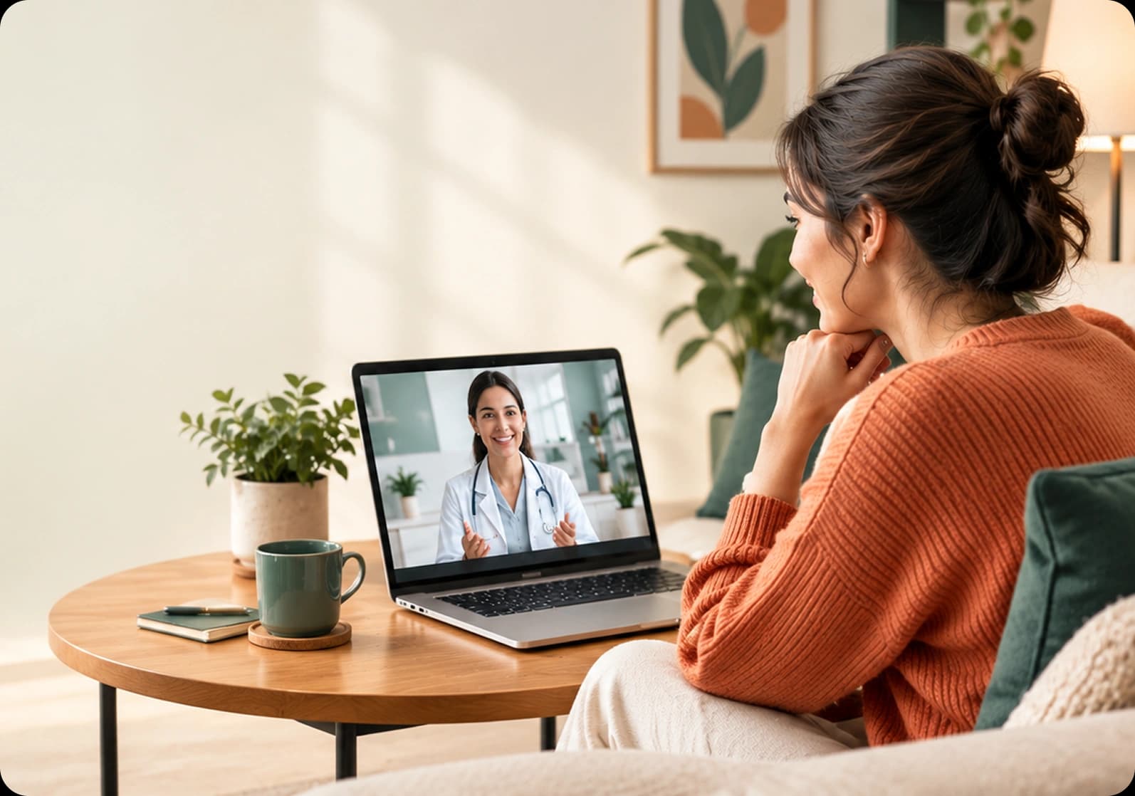 Clinician reviewing clinical research with a patient